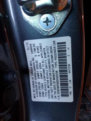 2HGFB2F93DH525238 - 2013 HONDA CIVIC EXL Boz foto 13