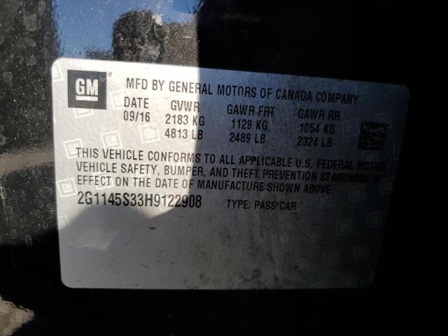 2G1145S33H9122908 - 2017 CHEVROLET IMPALA PREMIER Qara foto 12