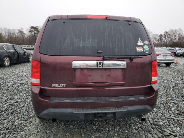 5FNYF3H23CB011170 - 2012 HONDA PILOT LX MAROON photo 6