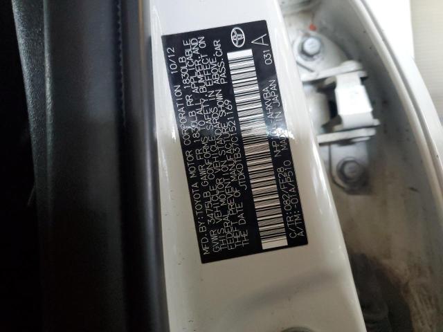 JTDKDTB37C1521169 - 2012 TOYOTA PRIUS C WHITE photo 12