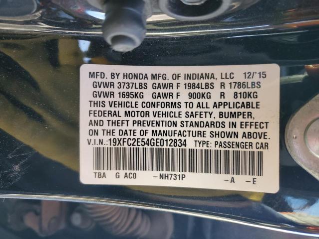 19XFC2E54GE012834 - 2016 HONDA CIVIC LX أسود صورة 13