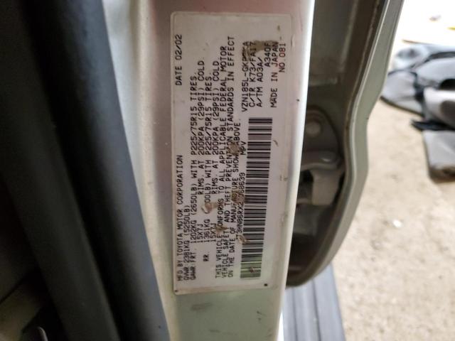 JT3HN86RX29068639 - 2002 TOYOTA 4RUNNER SR5 SILVER photo 14