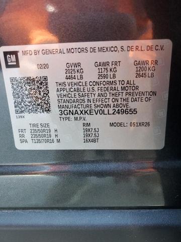 3GNAXKEV0LL249655 - 2020 CHEVROLET EQUINOX LT GRAY photo 13