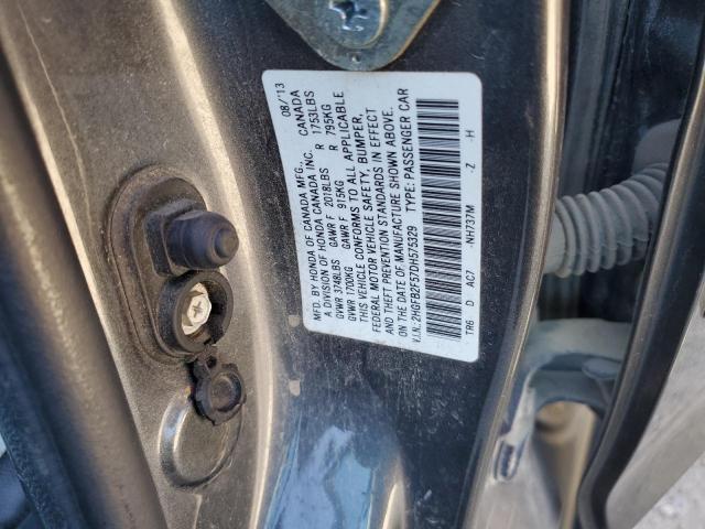 2HGFB2F57DH575329 - 2013 HONDA CIVIC LX 灰色 照片 12