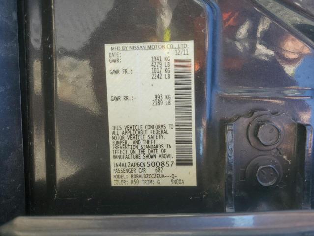 1N4AL2AP6CN500857 - 2012 NISSAN ALTIMA BASE 灰色 照片 12