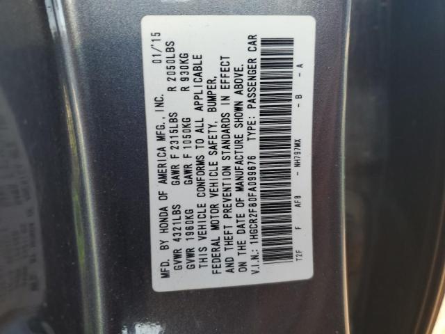 1HGCR2F80FA099676 - 2015 HONDA ACCORD EXL GRAY photo 12