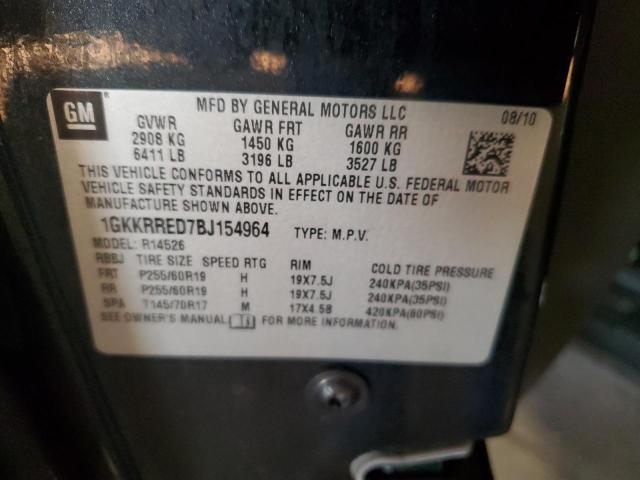 1GKKRRED7BJ154964 - 2011 GMC ACADIA SLT-1 BLACK photo 13