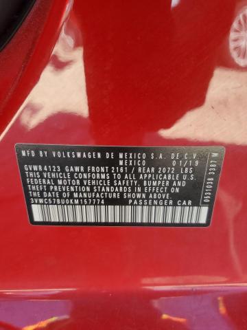 3VWC57BU0KM157774 - 2019 VOLKSWAGEN JETTA S Qırmızı foto 12