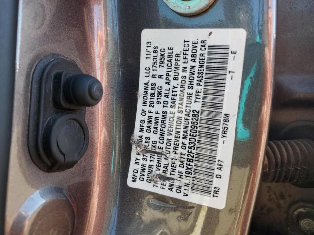 19XFB2F53DE095282 - 2013 HONDA CIVIC LX GRAY photo 12