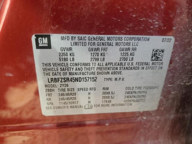 LRBFZSR45ND157152 - 2022 BUICK ENVISION AVENIR BURGUNDY photo 13