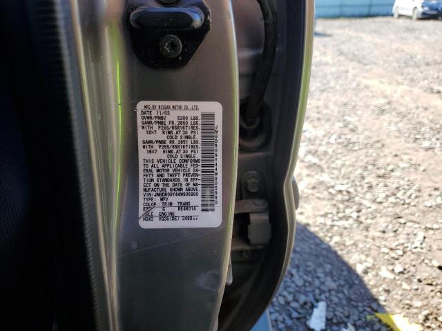 JN8DR09Y44W905980 - 2004 NISSAN PATHFINDER LE TAN photo 13