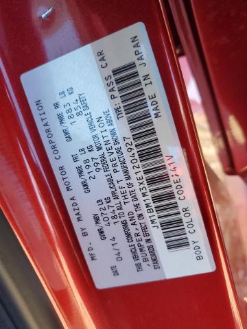 JM1BM1M3XE1204927 - 2014 MAZDA 3 GRAND TOURING RED photo 12