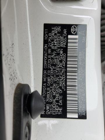 JTDKN3DU7B1445650 - 2011 TOYOTA PRIUS WHITE photo 12