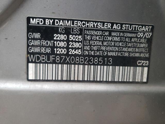 WDBUF87X08B238513 - 2008 MERCEDES-BENZ E 350 4MATIC GRAY photo 12