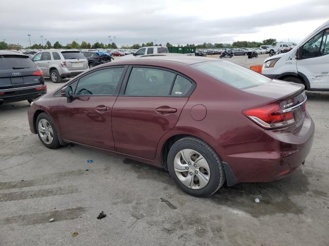 19XFB2F54DE039660 - 2013 HONDA CIVIC LX BURGUNDY photo 2