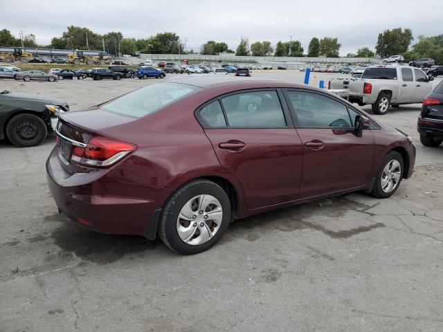 19XFB2F54DE039660 - 2013 HONDA CIVIC LX BURGUNDY photo 3