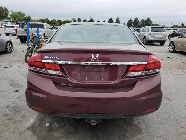 19XFB2F54DE039660 - 2013 HONDA CIVIC LX BURGUNDY photo 6