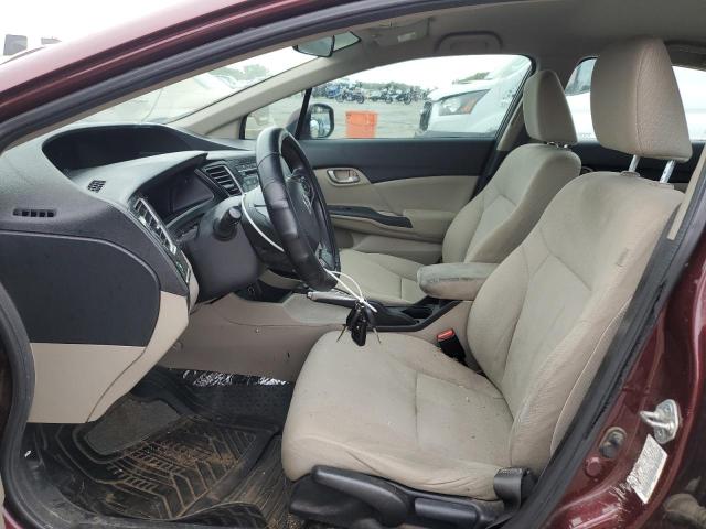 19XFB2F54DE039660 - 2013 HONDA CIVIC LX BURGUNDY photo 7