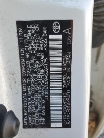 JTDKN3DU9A5089175 - 2010 TOYOTA PRIUS 白色 照片 12