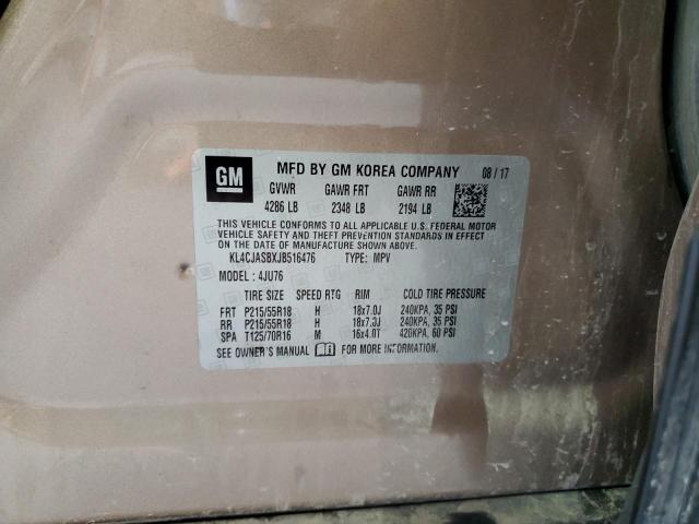 KL4CJASBXJB516476 - 2018 BUICK ENCORE PREFERRED GOLD photo 13