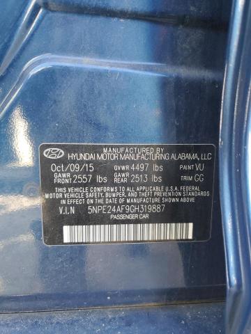 5NPE24AF9GH319887 - 2016 HYUNDAI SONATA SE 蓝色 照片 12