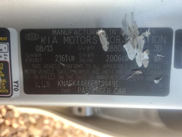 KNAFK4A66E5139491 - 2014 KIA FORTE LX SILVER photo 12