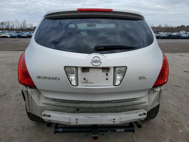 JN8AZ08T37W507303 - 2007 NISSAN MURANO SL SILVER photo 6