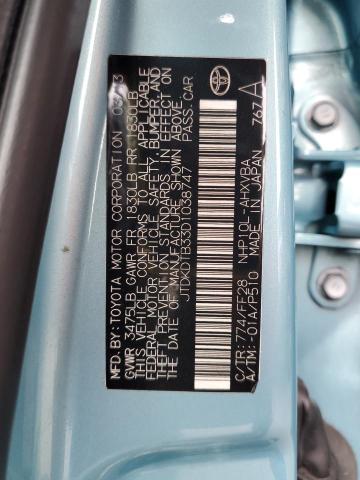 JTDKDTB33D1038747 - 2013 TOYOTA PRIUS C 青绿色 照片 13