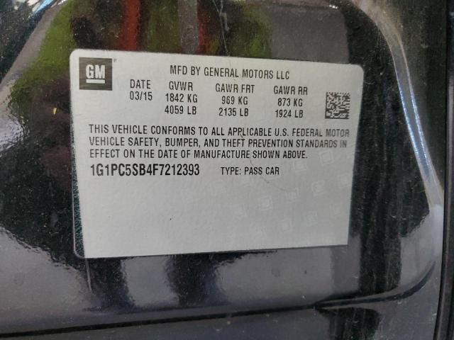 1G1PC5SB4F7212393 - 2015 CHEVROLET CRUZE LT BLACK photo 12