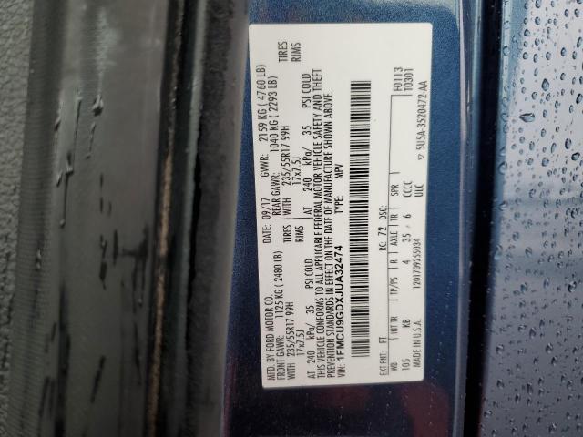 1FMCU9GDXJUA32474 - 2018 FORD ESCAPE SE Mavi foto 12