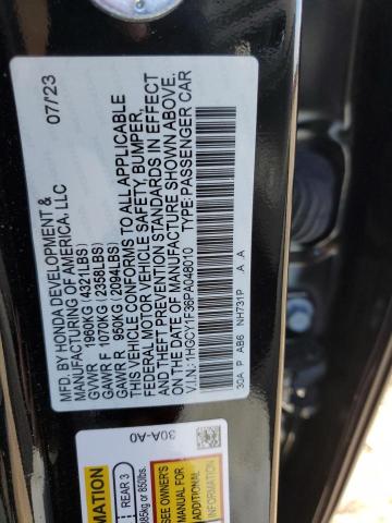 1HGCY1F36PA048010 - 2023 HONDA ACCORD EX BLACK photo 12