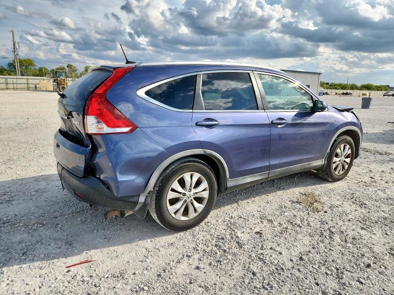 2HKRM4H75DH619612 - 2013 HONDA CR-V EXL BLUE photo 3