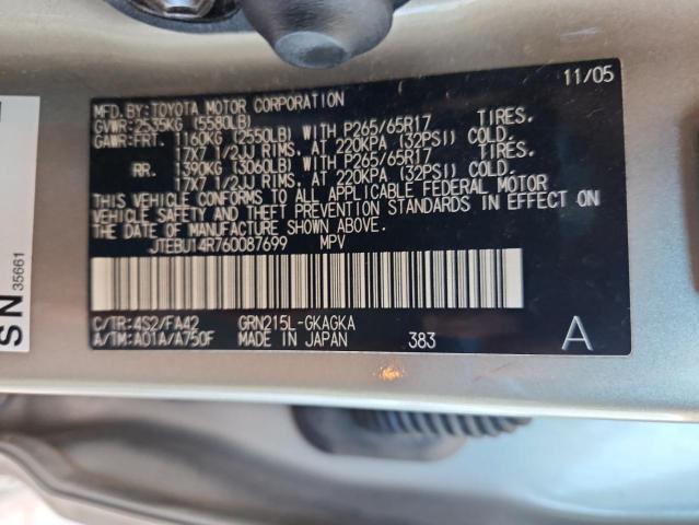 JTEBU14R760087699 - 2006 TOYOTA 4RUNNER SR5 GOLD photo 13