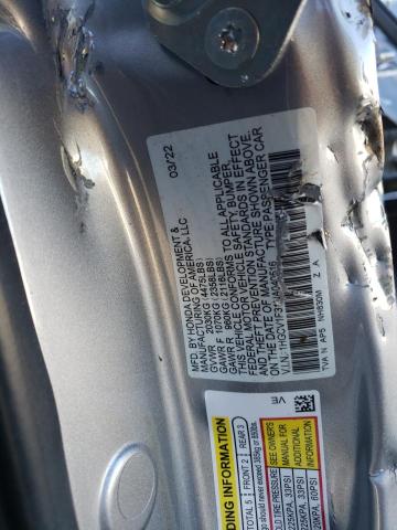 1HGCV1F31NA040516 - 2022 HONDA ACCORD SPORT SILVER photo 13