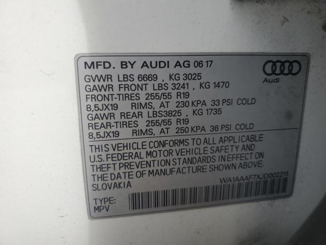 WA1AAAF7XJD002211 - 2018 AUDI Q7 PREMIUM Ağ foto 14