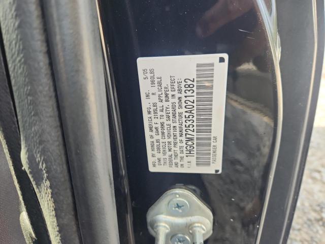 1HGCM72535A021382 - 2005 HONDA ACCORD LX Қара фото 12