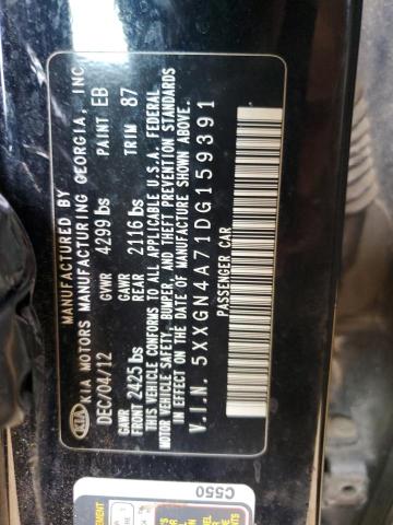 5XXGN4A71DG159391 - 2013 KIA OPTIMA EX BLACK photo 12