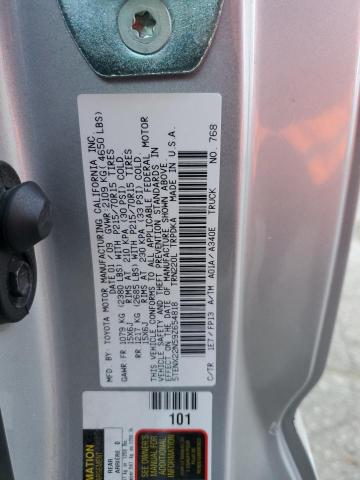 5TENX22N59Z654818 - 2009 TOYOTA TACOMA Gümüş foto 12