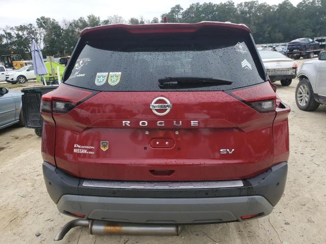 5N1AT3BA3MC692032 - 2021 NISSAN ROGUE SV RED photo 6