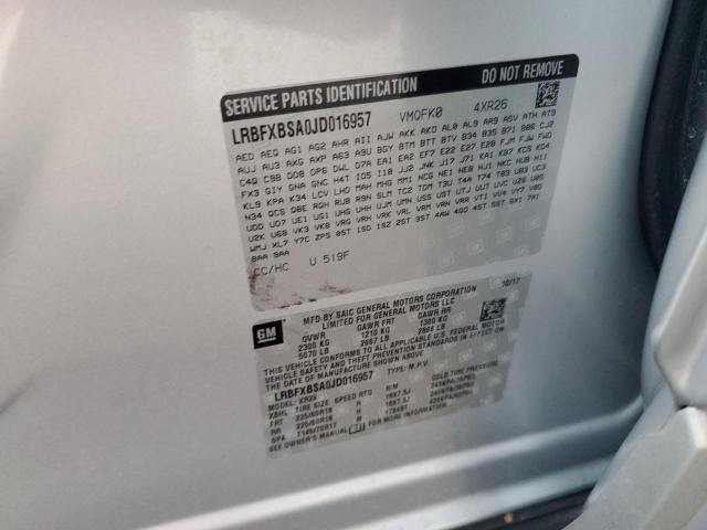 LRBFXBSA0JD016957 - 2018 BUICK ENVISION PREFERRED SILVER photo 13