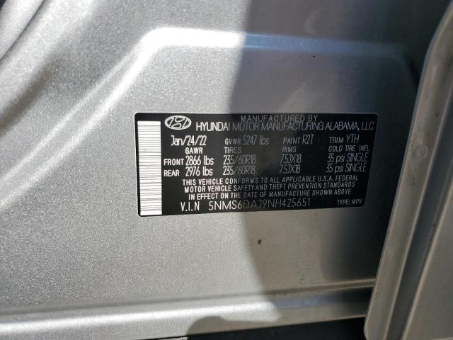 5NMS6DAJ9NH425651 - 2022 HYUNDAI SANTA FE SEL 银色 照片 13