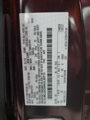 5LMCJ2C93KUL50713 - 2019 LINCOLN MKC SELECT 勃艮第红 照片 13