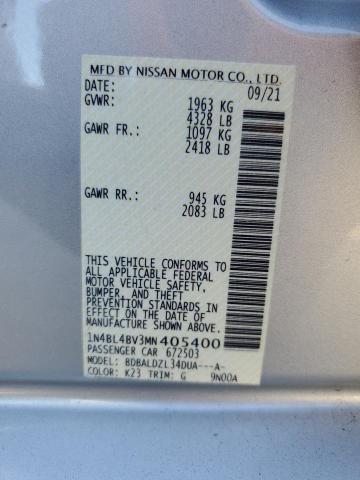 1N4BL4BV3MN405400 - 2021 NISSAN ALTIMA S SILVER photo 12