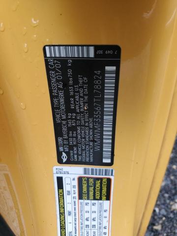 WMWMF33567TL78824 - 2007 MINI COOPER YELLOW photo 13