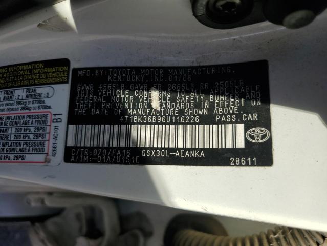 4T1BK36B96U116226 - 2006 TOYOTA AVALON XL 白色 照片 12