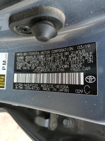 JTDS4RCEXLJ013166 - 2020 TOYOTA COROLLA SE BLUE photo 12