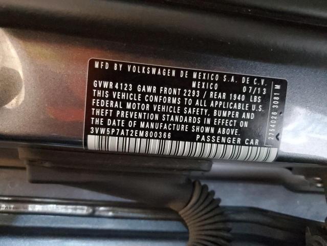 3VW5P7AT2EM800366 - 2014 VOLKSWAGEN BEETLE 灰色 照片 12