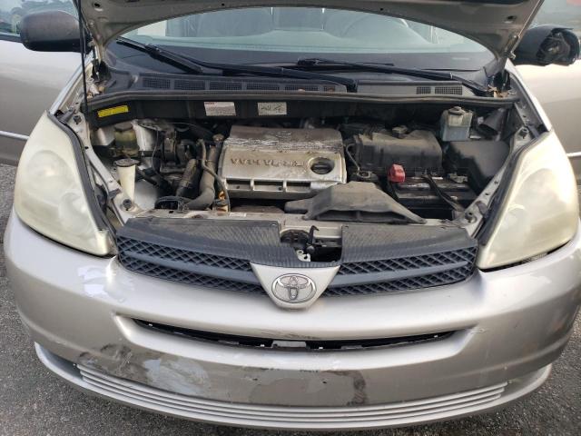 5TDZA23C25S243934 - 2005 TOYOTA SIENNA CE SILVER photo 12