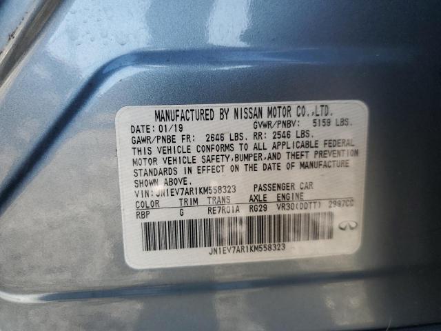 JN1EV7AR1KM558323 - 2019 INFINITI Q50 LUXE BLUE photo 12