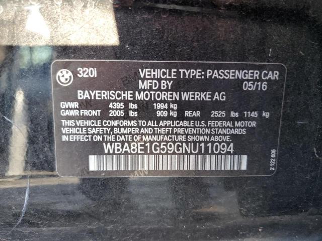 WBA8E1G59GNU11094 - 2016 BMW 320 I BLACK photo 12